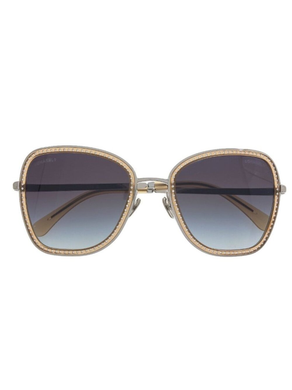 Chanel Rhinestone Sunglasses Acetate Metal Eyewear